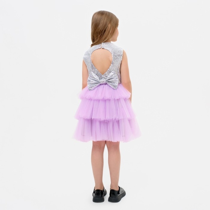 Платье для девочки с пайетками KAFTAN, размер 32 (110-116), цвет лиловый