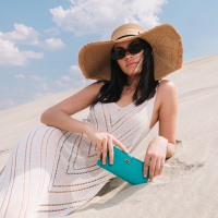 Кошелёк женский на кнопке, цвет бирюзовый