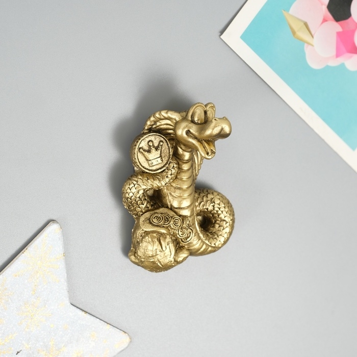 Магнит полистоун Магнит полистоун "Денежная змейка" бронза МИКС 5х2х7 см