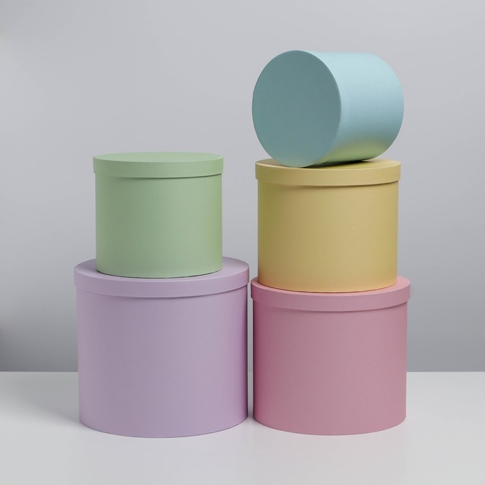 Набор коробок 5 в 1, упаковка подарочная, &laquo;Пастельный&raquo;, 13 х 13,5‒19.5 х 23 см