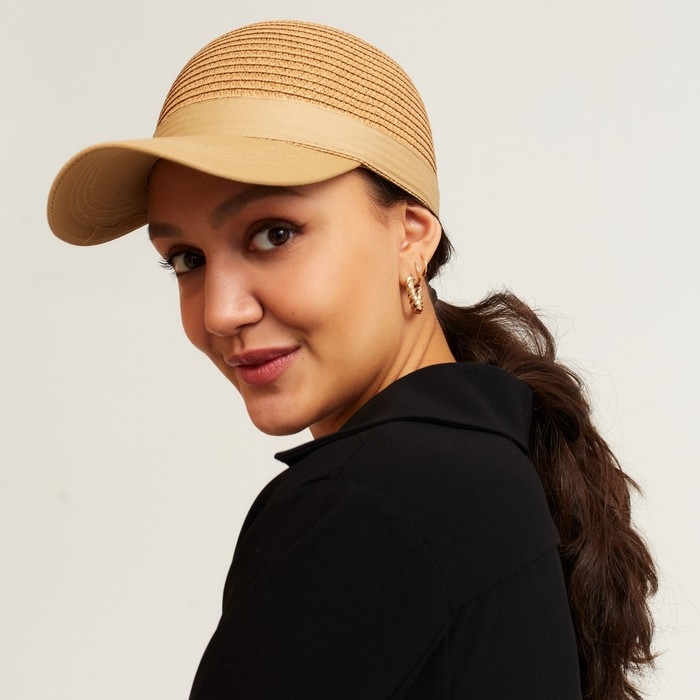 Кепка женская плетеная MINAKU цвет коричневый, размер 56-58 Кепка женская плетеная MINAKU цвет коричневый, размер 56-58