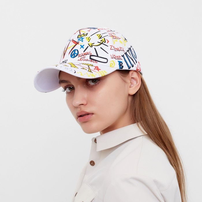 Кепка MINAKU "ART" цвет белый, р-р 58