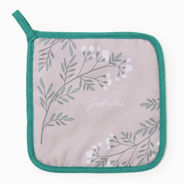 Прихватка Доляна Live is good 17х17 см, 35% хл, 65% пэ, ватин 250 г/м2