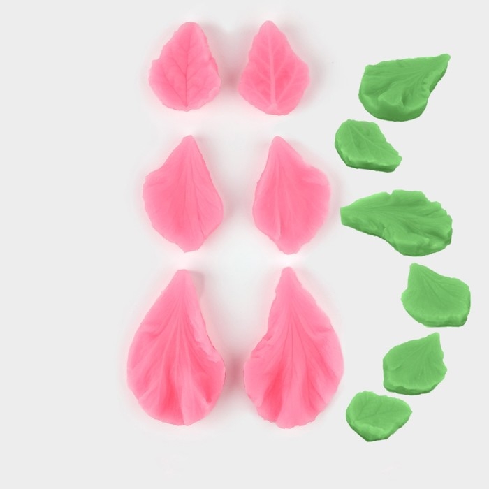 Набор молдов &laquo;Лепесточки&raquo;, силикон, 3 пары, цвет МИКС