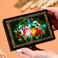 Шкатулка &laquo;Цветы&raquo;, 11&times;16 см, лаковая миниатюра