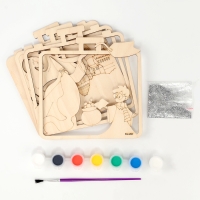 Роспись по дереву на новый год &laquo;Волшебство&raquo;, новогодний набор для творчества