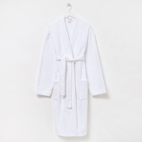 Халат махровый Экономь и Я, мужской размер 48-50 цвет белый, 100% хлопок с AIRO, 320 г/м2