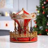 Светодиодная фигура &laquo;Красная карусель&raquo; 23 &times; 28 &times; 23 см, полистоун, USB, свечение мульти