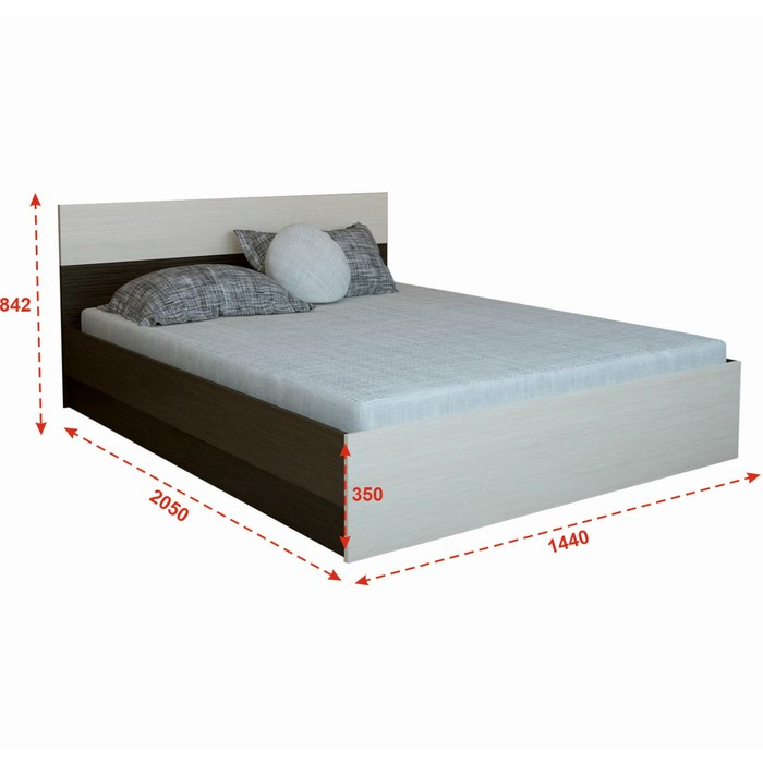 Кровать двуспальная Кровать двуспальная "Юнона", 1400х2000, Венге/Дуб