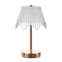 Настольная лампа сенсорная "Джина" LED 10Вт АКБ золото 16х16х28 см