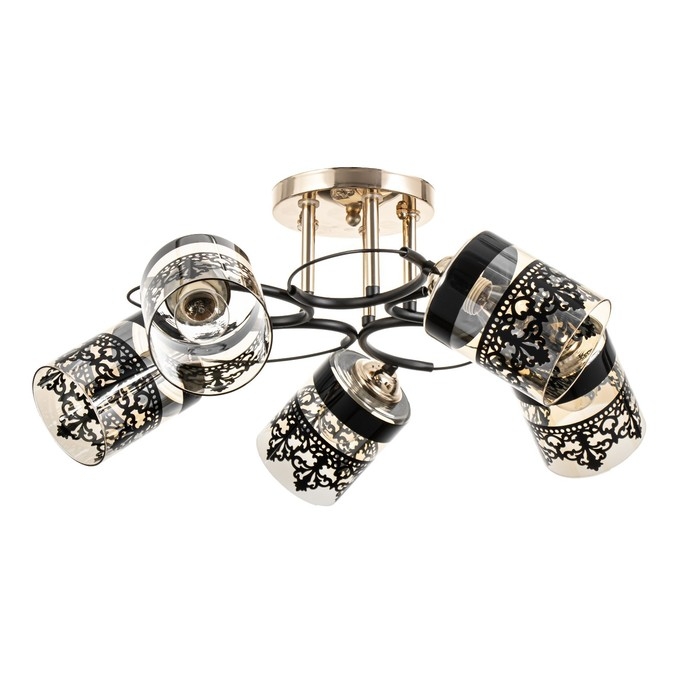 Люстра Люстра "Рейна" 5хЕ27 40Вт черный 60х60х27 см BayerLux