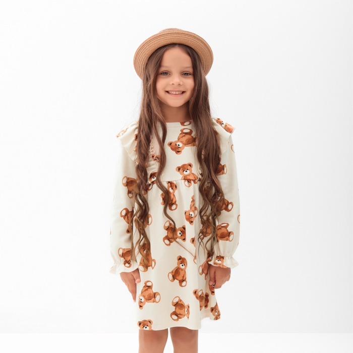 Платье детское с рюшами KAFTAN Платье детское с рюшами KAFTAN "Мишки" р.34 (122-128)