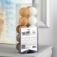 Гирлянда &laquo;Нить&raquo; 5 м с насадками &laquo;Клубки кремовые&raquo;, IP20, прозрачная нить, 20 LED, свечение тёплое белое, 220 В