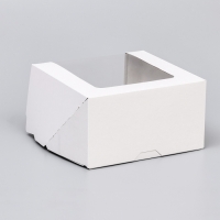 Кондитерская упаковка с окном, белая, 18 х 18 х 10 см Кондитерская упаковка с окном, белая, 18 х 18 х 10 см