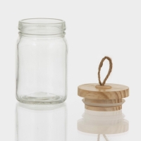 Банка стеклянная для хранения сыпучих продуктов &laquo;Эко&raquo;, 250 мл, 6,5&times;12 см, с бамбуковой крышкой