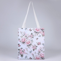Сумка шопер &laquo;Розы&raquo;, 35х0.5х40 см, отд без молнии, без подклада, белая