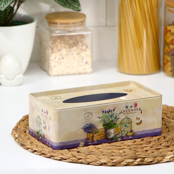 Подставка для салфеток &laquo;Лаванда&raquo;, 21,5&times;12&times;7,2 см