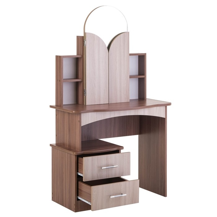 Стол косметический Диана, 1550х900х480, ясень шимо тёмный/светлый Стол косметический Диана, 1550х900х480, ясень шимо тёмный/светлый