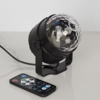 Световой прибор &laquo;Хрустальный шар&raquo; 7.5 см, пульт ДУ, свечение RGB, 220 В