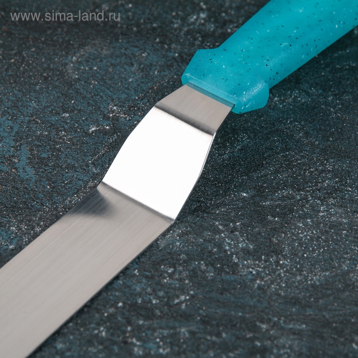 Кондитерская лопатка - палетка изогнутая &laquo;Космос&raquo;, 36 см, рабочая часть 25 см, цвет бирюзовый