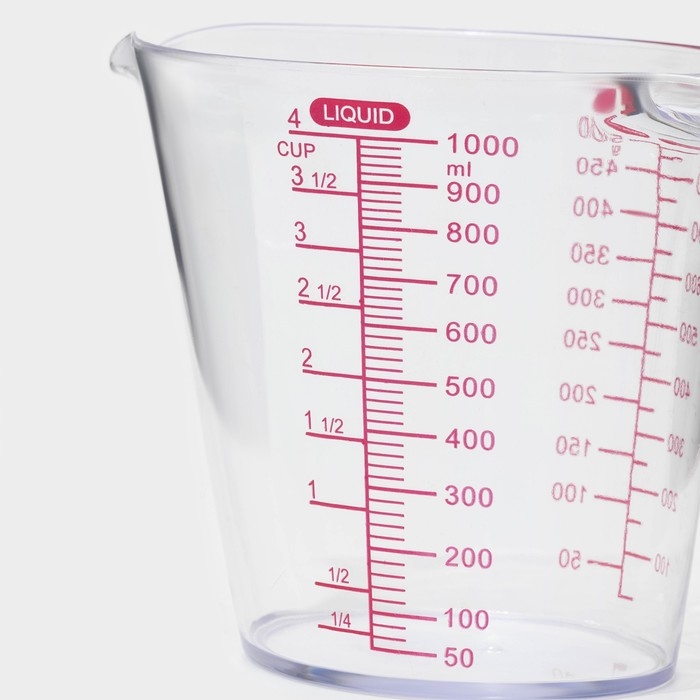 Стакан мерный, 1 л, 19×11×13 см, цвет прозрачный Стакан мерный, 1 л, 19×11×13 см, цвет прозрачный