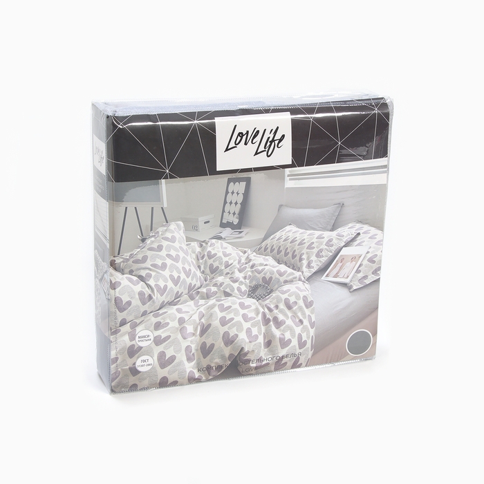 Постельное бельё LoveLife 2сп Love, 175*215см, 200*225см, 50*70см-2шт,100%хлопок, сатин, 125г/м&sup2;