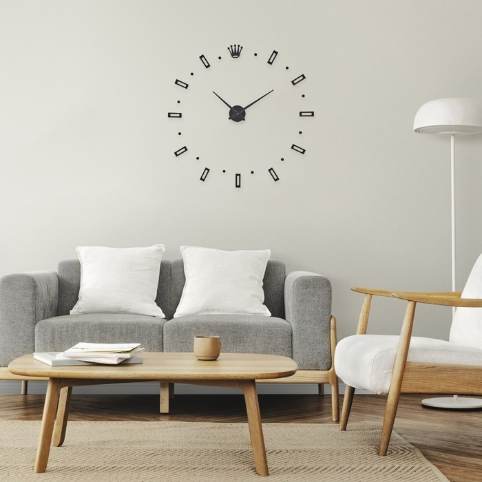 Часы настенные интерьерные, 3d Часы настенные интерьерные, 3d "Соломон", наклейка, большие, d-120 см