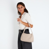 Сумка женская на молнии, цвет бежевый