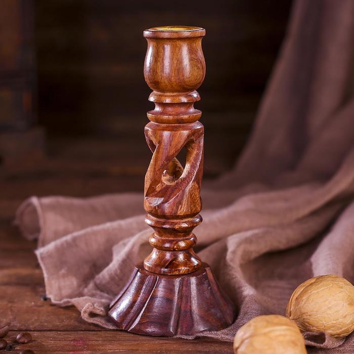 Подсвечник "Красота" дерево 7х7х20,5 см