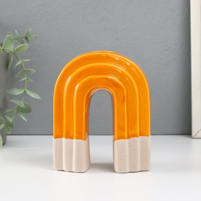 Подсвечник керамика на 1 свечу Подсвечник керамика на 1 свечу "Скара" песочно-оранжевый 10,2х6х12,8 см