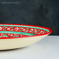 Ляган Риштанская Керамика "Цветы", 41 см, красный