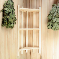 Полка угловая 3 яруса 38&times;75&times;16см, липа "Добропаровъ"