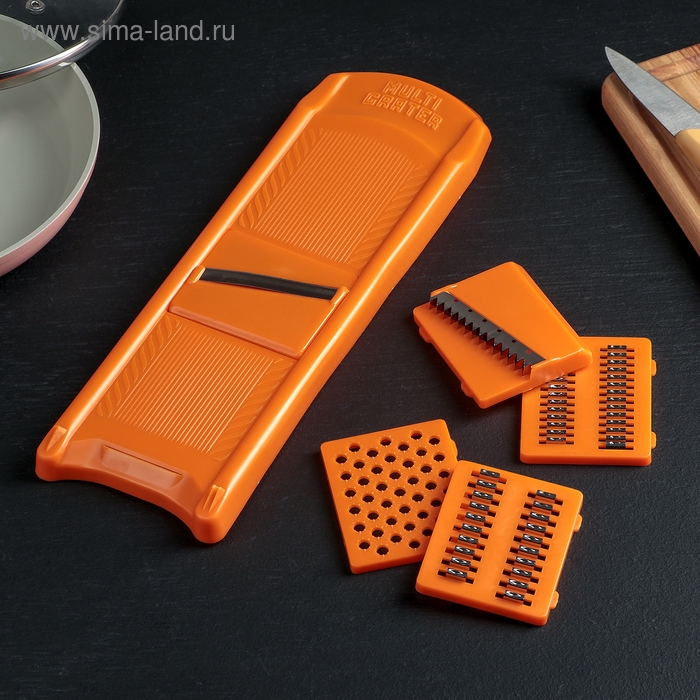 Овощерезка, с 5 насадками, 32 см, цвет оранжевый Овощерезка, с 5 насадками, 32 см, цвет оранжевый