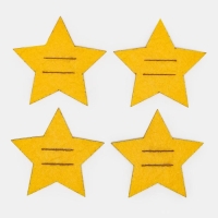 Новый год. Набор для декора столовых предметов &laquo;Звезда&raquo;, 4 шт, цвет золото 6х5,7 см, 100% п/э, фетр