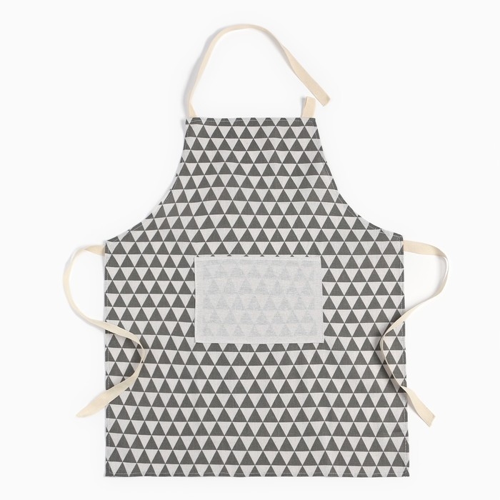 Фартук Доляна "Треугольники", цвет серый, 60 х 67&plusmn;4см, 100%пэ