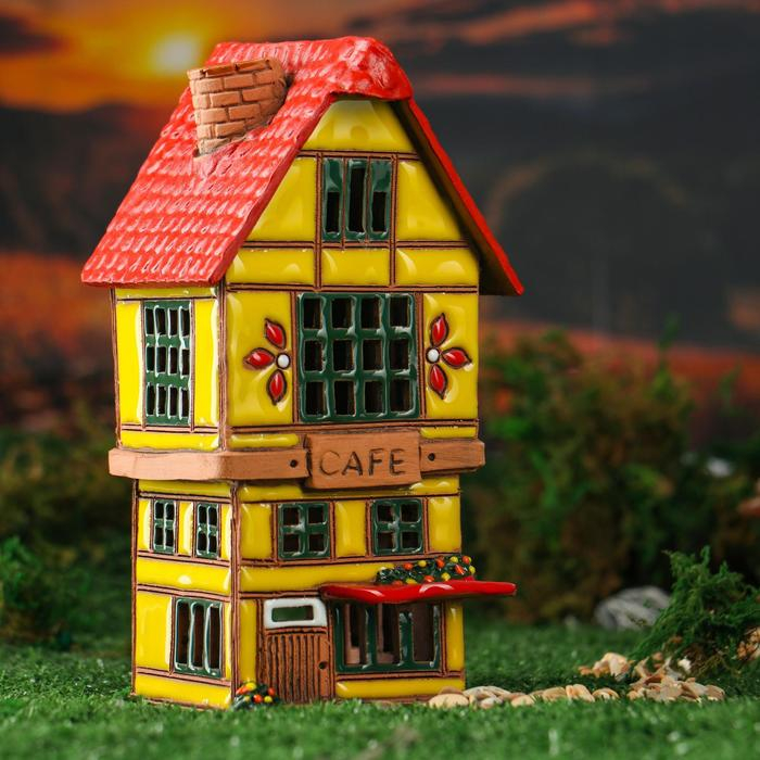 Аромалампа Домик &laquo;Кафе&raquo;, 20 см, ручная работа, микс