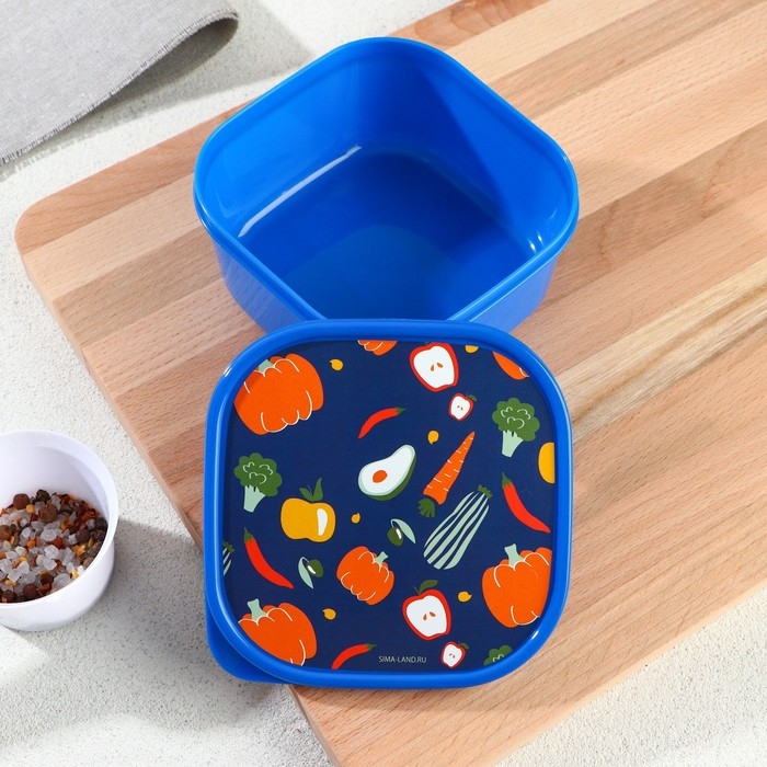 Ланч-бокс&laquo;Овощи&raquo;, квадратный, 700 мл
