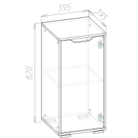Комод Пифагор А(1С), 400х400х820, Белый брилл/Белый глянец