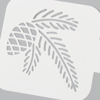 Трафарет пластиковый "Веточка с шишкой", размер 9х9 см