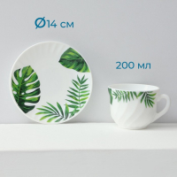 Сервиз столовый &laquo;Лист папоротника&raquo;, 37 предметов, стеклокерамика