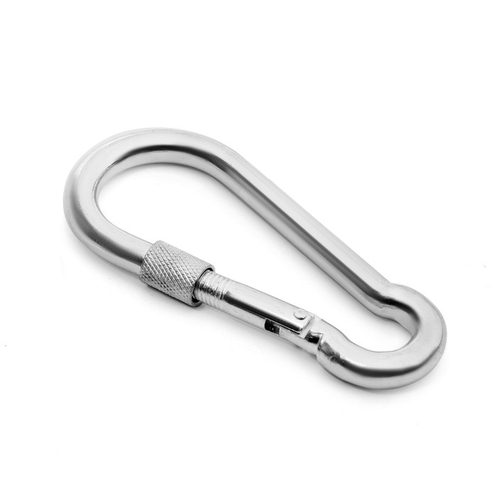 Карабин монтажный с фиксатором ТУНДРА krep, DIN5299D, 12х140 мм, оцинкованный, 1 шт. Карабин монтажный с фиксатором ТУНДРА krep, DIN5299D, 12х140 мм, оцинкованный, 1 шт.