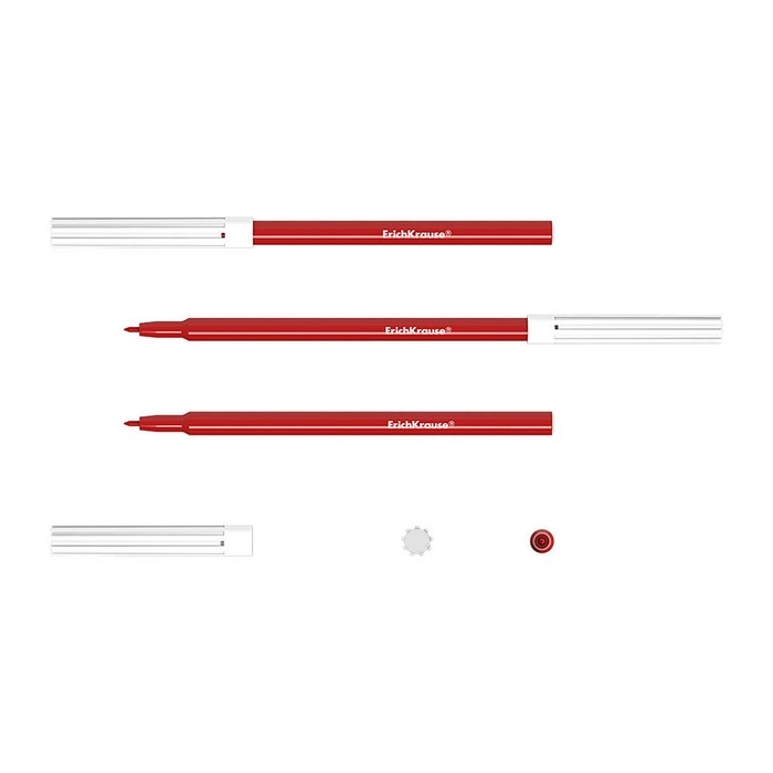 Фломастеры 12 цветов ErichKrause Easy Washable, 1-2 мм, европодвес, ультраяркие цвета, МИКС