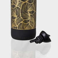 Бутылка стеклянная для соуса и масла &laquo;Золотая листва&raquo;, 750 мл, цвет чёрный