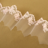 Кружево на сетке, 65 мм × 9 ± 0,5 м, цвет розовый Кружево на сетке, 65 мм × 9 ± 0,5 м, цвет розовый