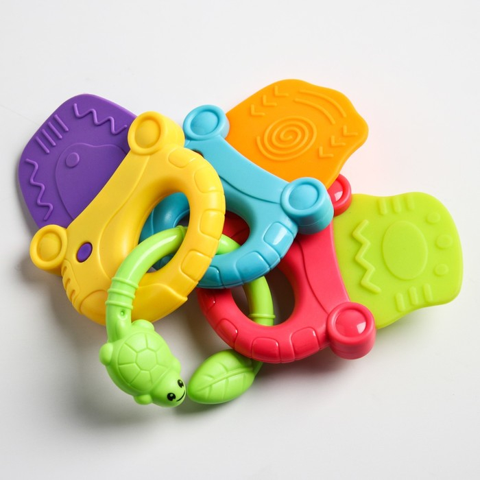 Набор погремушек &laquo;Радость малыша&raquo;, с эластичными деталями, 6 шт, цвет МИКС, Крошка Я