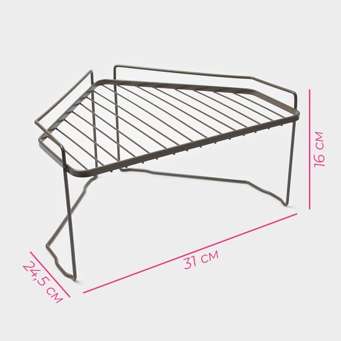 Полка универсальная угловая Доляна, 31&times;24,5&times;16 см, цвет коричневый