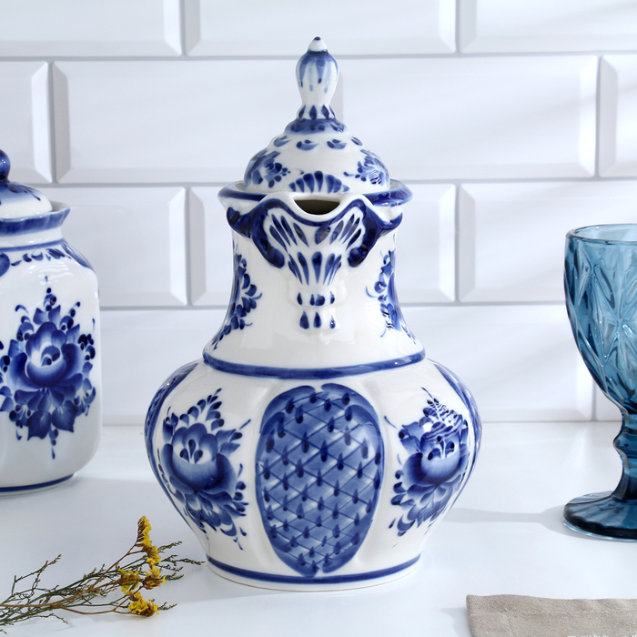 Кувшин &laquo;Восточный&raquo;, 15х18х27 см, 1,76 л, гжель