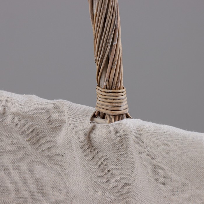 Набор корзин, 2 шт, 40&times;30&times;20/40 см, 28&times;21&times;14/27 см, ива, текстиль