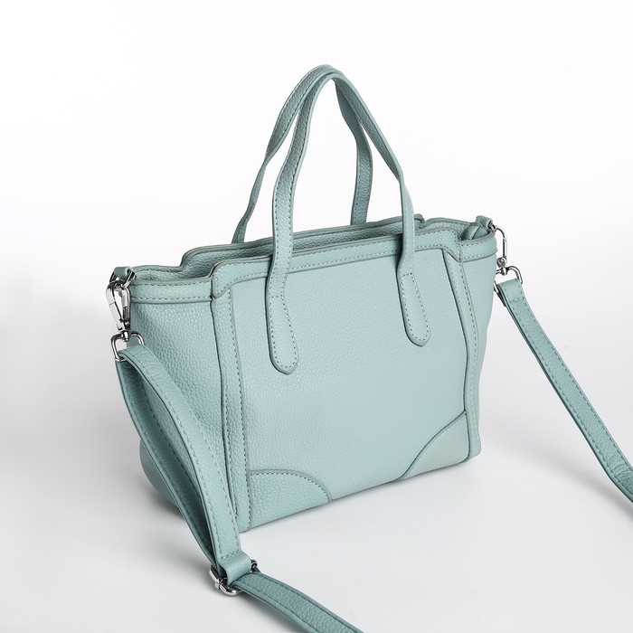 Сумка женская тоут на молнии, цвет бирюзовый Сумка женская тоут на молнии, цвет бирюзовый