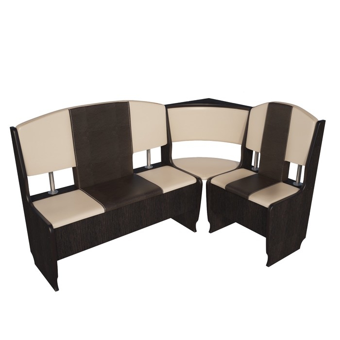 Кухонный уголок София стандарт, 1500х1000х880, Венге/кожзам бежевый/Графит Кухонный уголок София стандарт, 1500х1000х880, Венге/кожзам бежевый/Графит